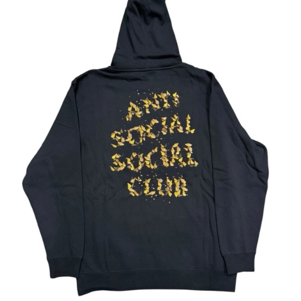 Anti Social Social Club Black Hoodie with Gold Accents